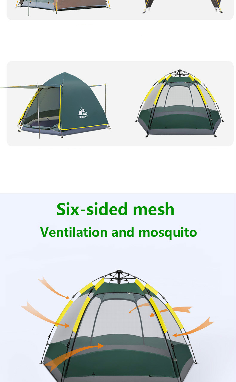Cheap Goat Tents Hewolf Quick Automatic Open Tent 3 8 Person Double Layer Large Camping Family Outdoor Recreation Party Tents Awning Beach Tent Tents 
